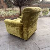 Fauteuil Velours Vert année 70