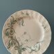 Set of 12 flat plates Terre De Fer XIXth in opaque porcelain of Gien, model Rinceaux