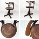 Fauteuil pivotant vintage en bois courbé