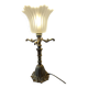 Lampe à poser originale éléments en métal doré et tulipe