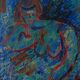 Abstract painting portrait of vintage woman year 60/70