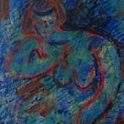 Abstract painting portrait of vintage woman year 60/70