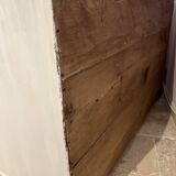 Sturdy antique sideboard with solid wood and drawers.