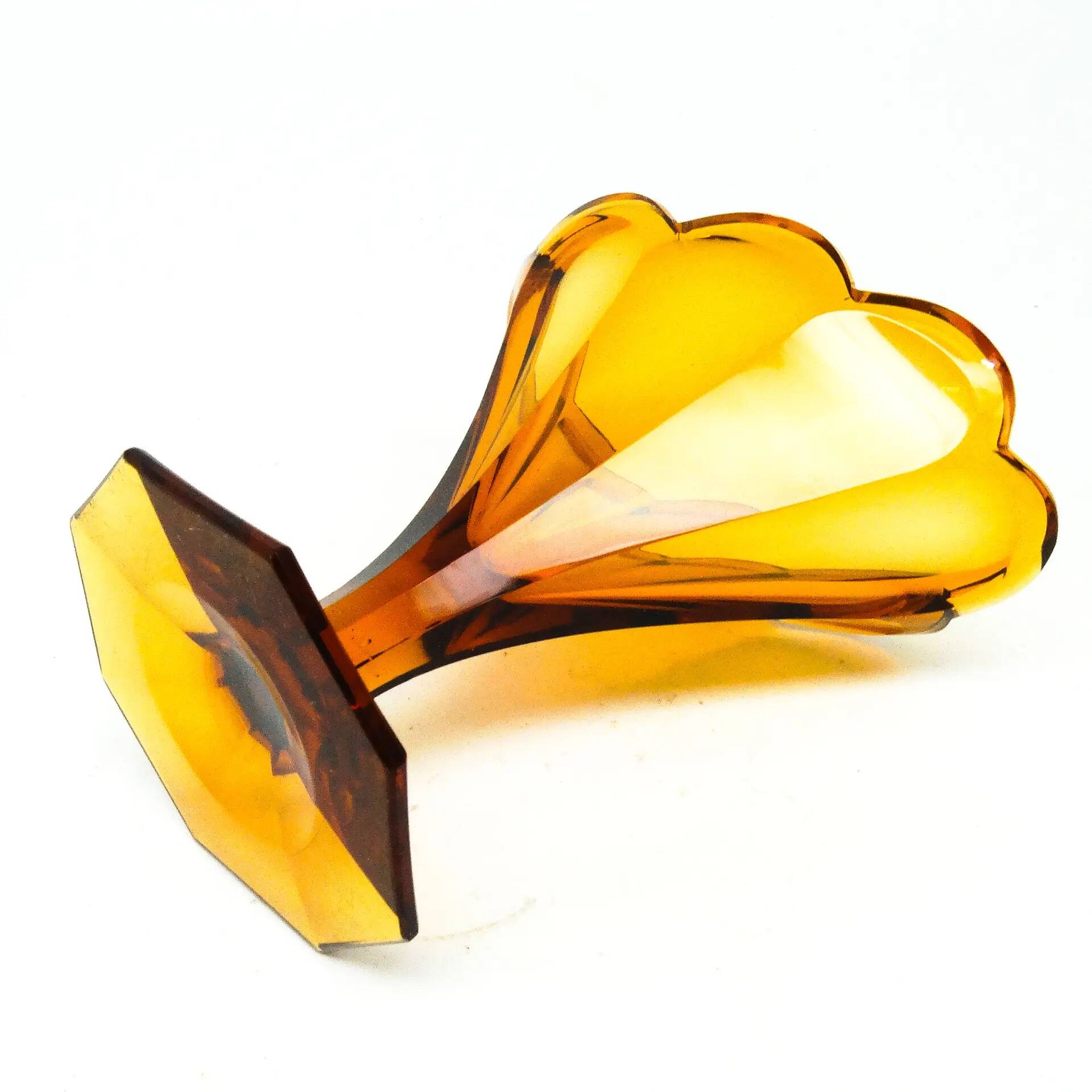 Art Deco vase, crystal, Moser, Czechoslovakia, 1930s