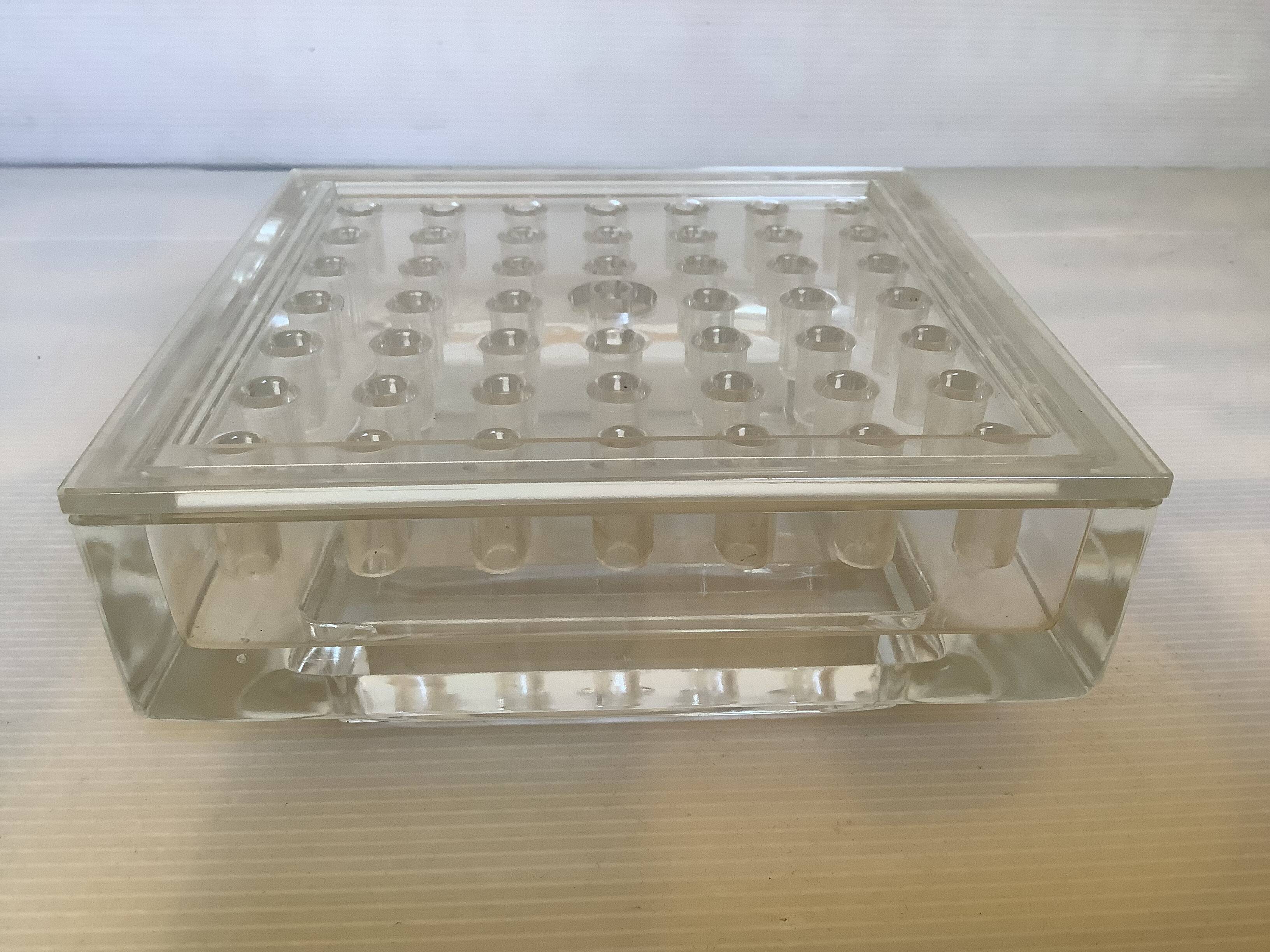 Lucite and Swiss glass flower vase