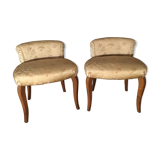 Lot de deux tabourets à dossier XIXeme