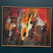 Original Swedish Oil on Panel – “Composition” by Kulo Green (1913–1972) – Signed – Vintage & Framed