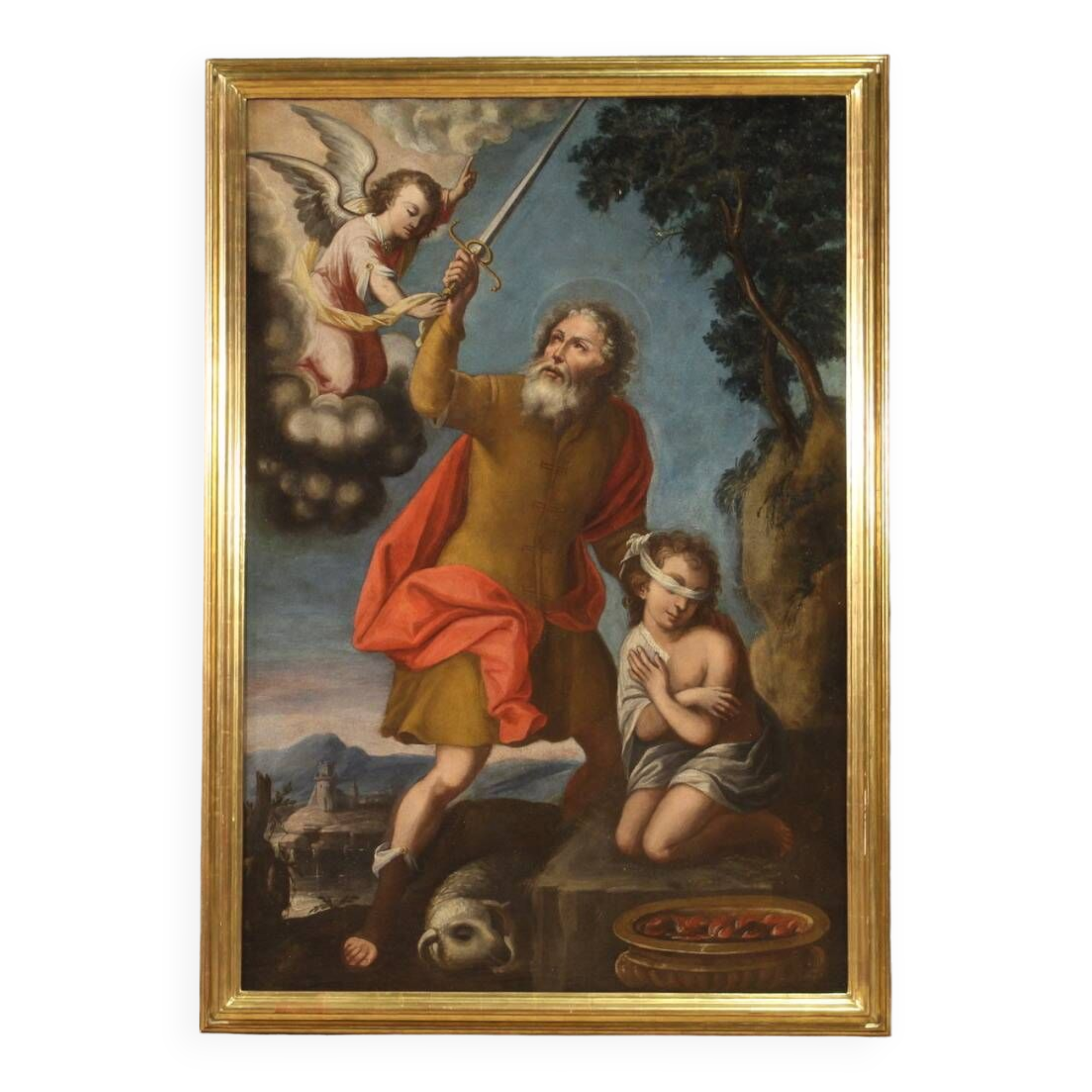 Religious painting from the 17th century, Sacrifice of Isaac