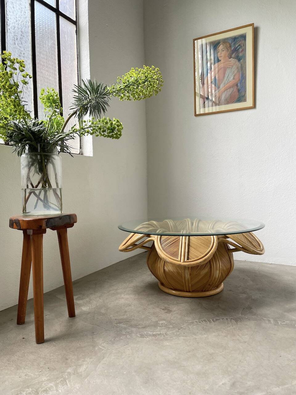 Vivai del sud “flower” rattan coffee table