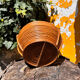 Rare wrapped rattan basket, in the style of Gabriella Crespi / Vivai del Sud.
