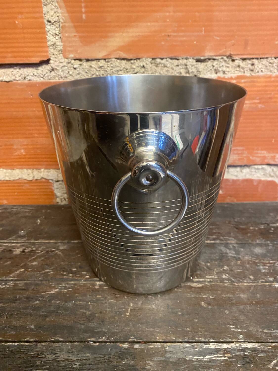 Champagne Ice Bucket Antique RÉMY LETANG Stainless Steel France Vintage #D426