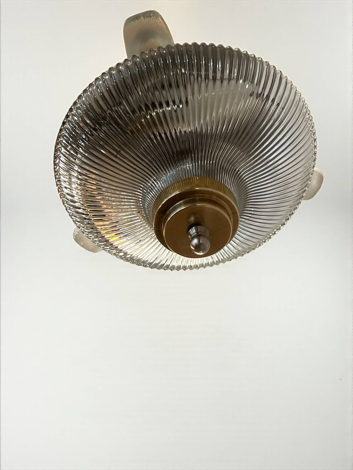 Holophane Art Deco prismatic glass pendant light