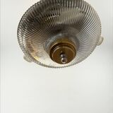 Holophane Art Deco prismatic glass pendant light