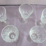 Lot of 5 chiseled crystal walking glasses
