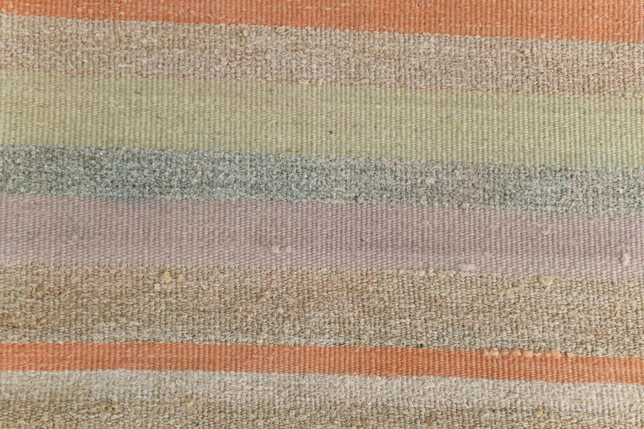 Salmon & Pink Mid Cenyury Modern Kilim Rug, Vintage Striped Boho Carpet