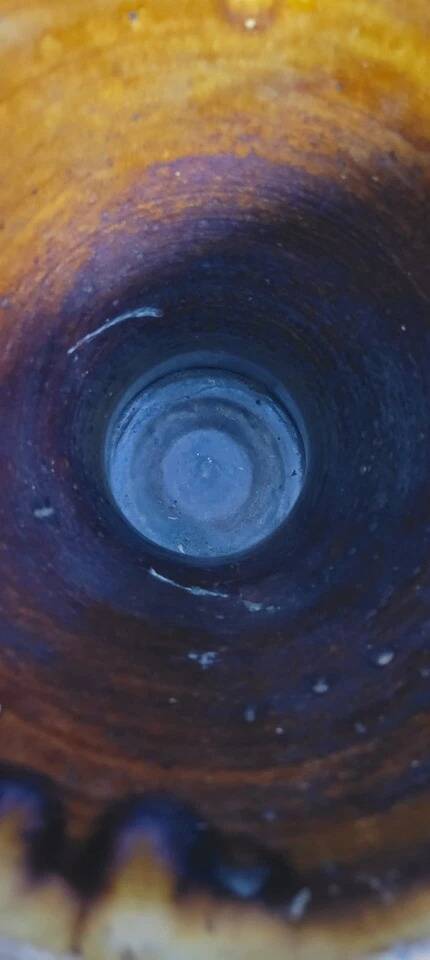 Puisaye ceramics: Georges Robin / brutalist diablo vase 1950