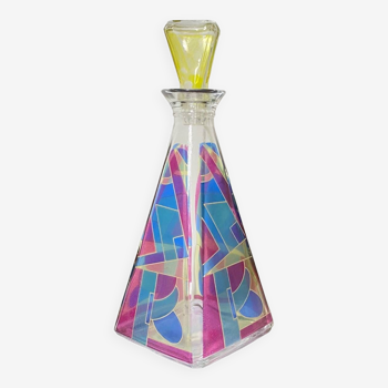 Multi-color murano pyramid shaped carafe - 1980's