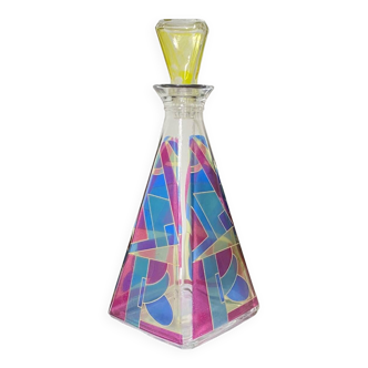 Multi-color murano pyramid shaped carafe - 1980's