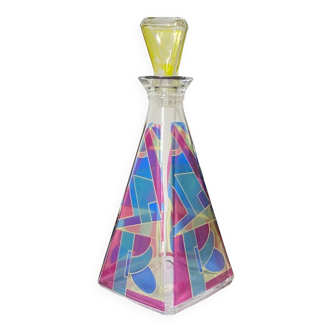 Carafe multicolore en forme de pyramide de Murano - 1980