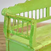 Banc en pin ancien avec rangement, années 1900