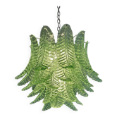 Chandelier en verre de Murano vert "Felci" italien contemporain