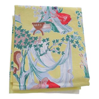 Vintage tea towel 60-70 sleeping beauty decor disney franc-or