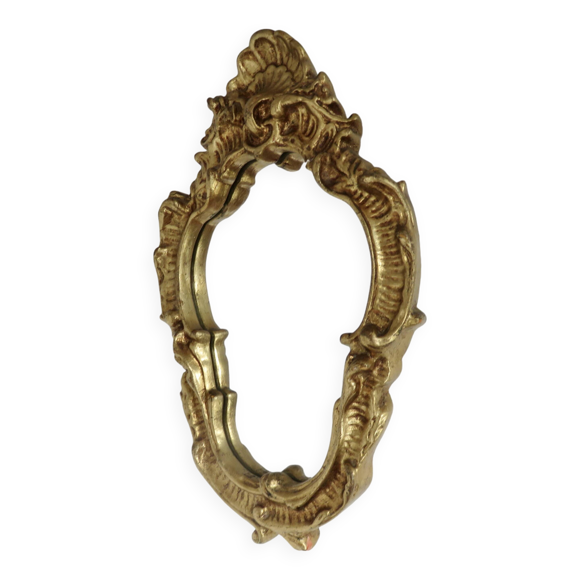 Miroir mural style baroque, en résine dorée, 1960/70