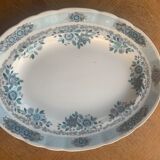 Large serving dish pontesa patterns blue flowers in vintage porcelain