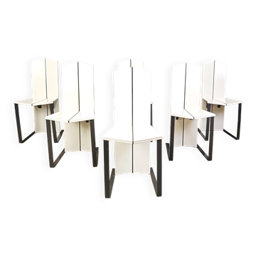 Post modern dining chairs, set of 6 - 1980s