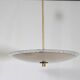 Mid-Century Three-Light Ceiling Lamp with Textured Glass Shade, 1950s
