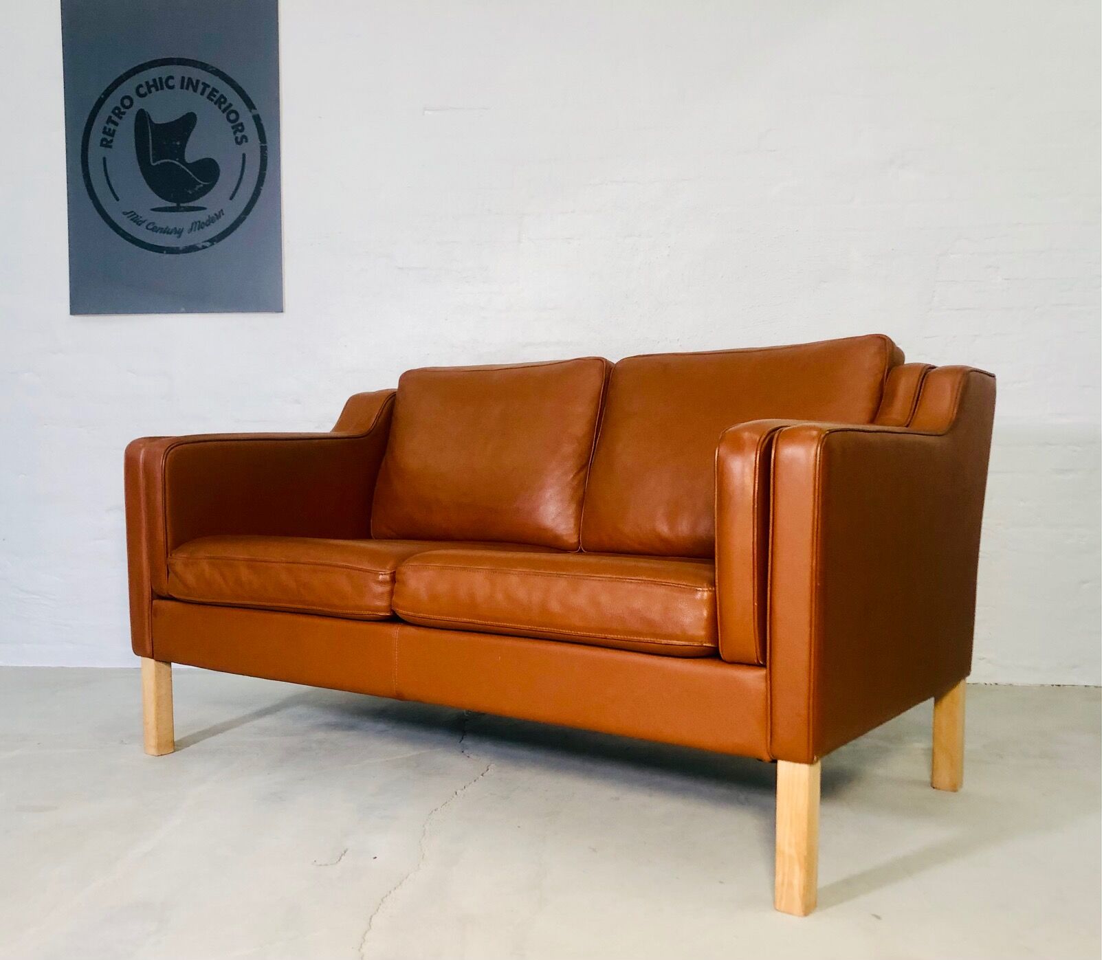 Sofa in cognac leather 1960