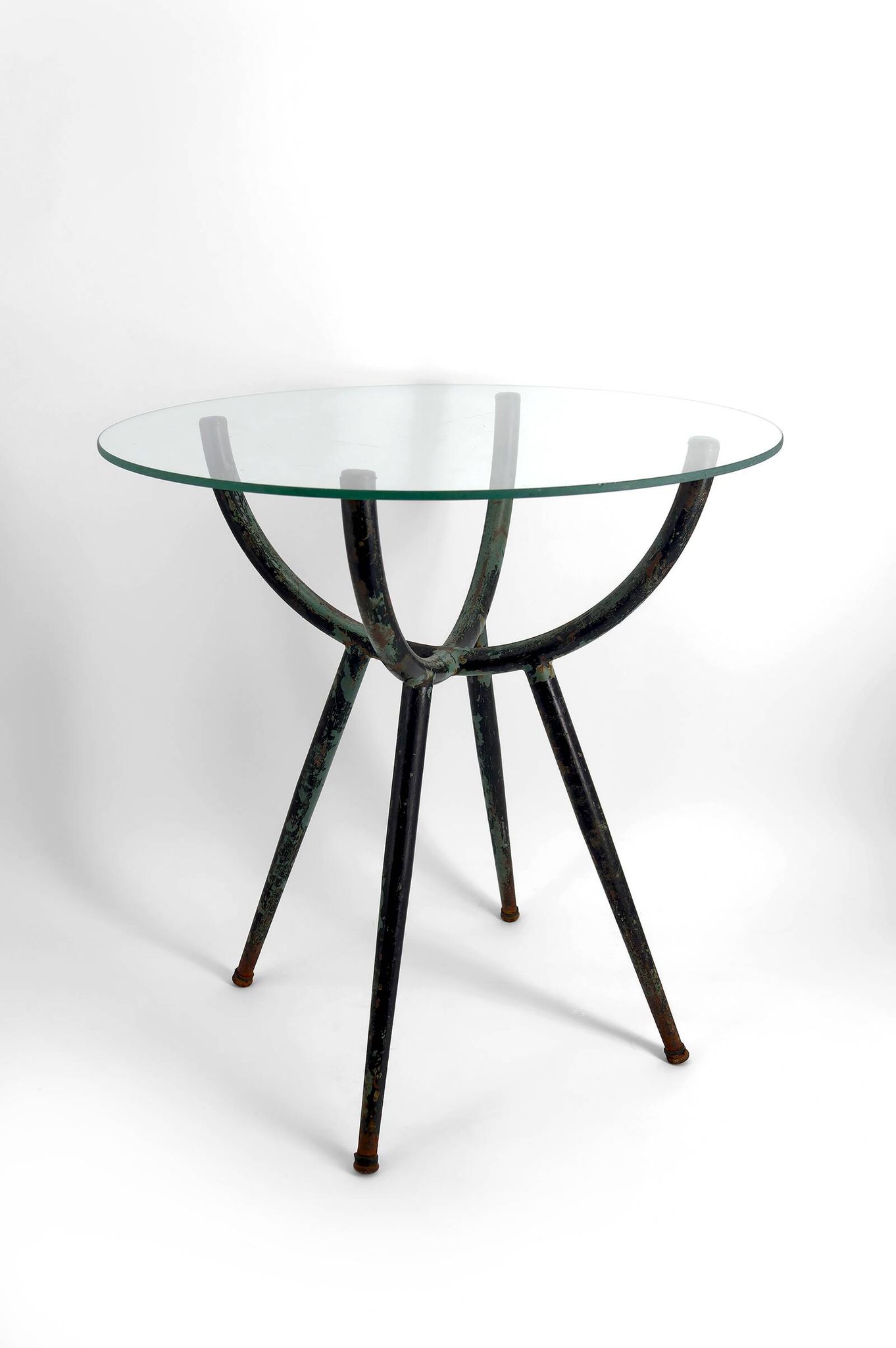Patinated metal gueridon – Italy, 1960s