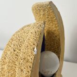 Side lamp in patinated plaster and agate