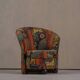 Postmodern abstract upholstery armchairs, Germany 1980s set of 2