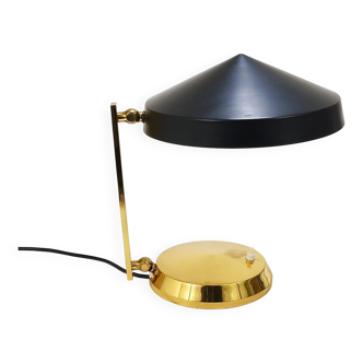 Lampe de table ou de bureau Midcentury en laiton noir, Autriche, années 1960