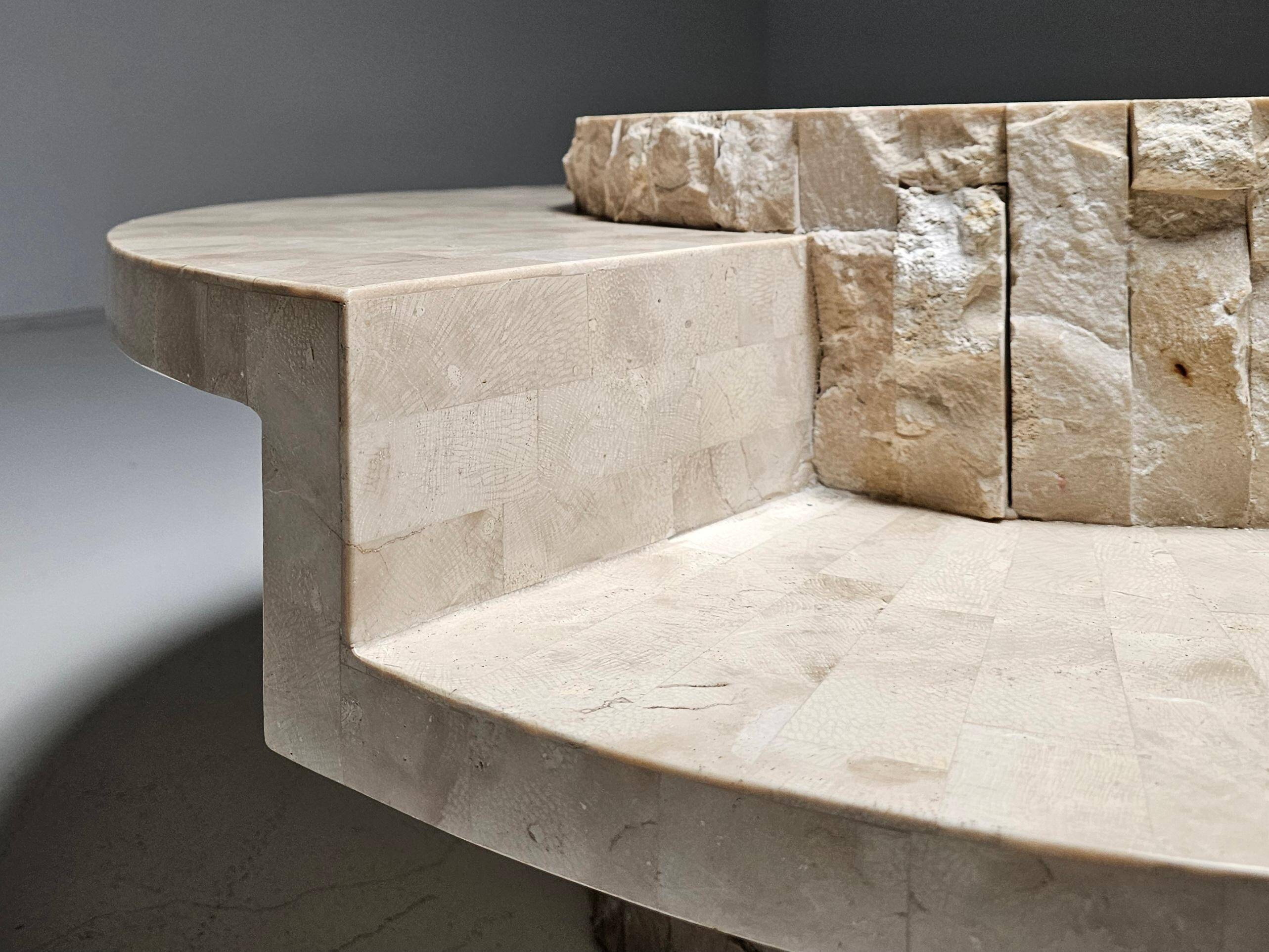 Mactan stone coffee table by Magnussen Ponte, 1980s