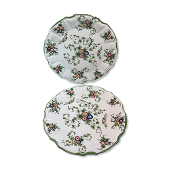 Pair of dish forming pendant, signed capodimonte diameter 31 cm