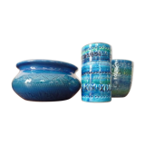 Vase and cache blue pots Bitossi