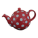 Jolie théière ronde anglaise à pois rouges