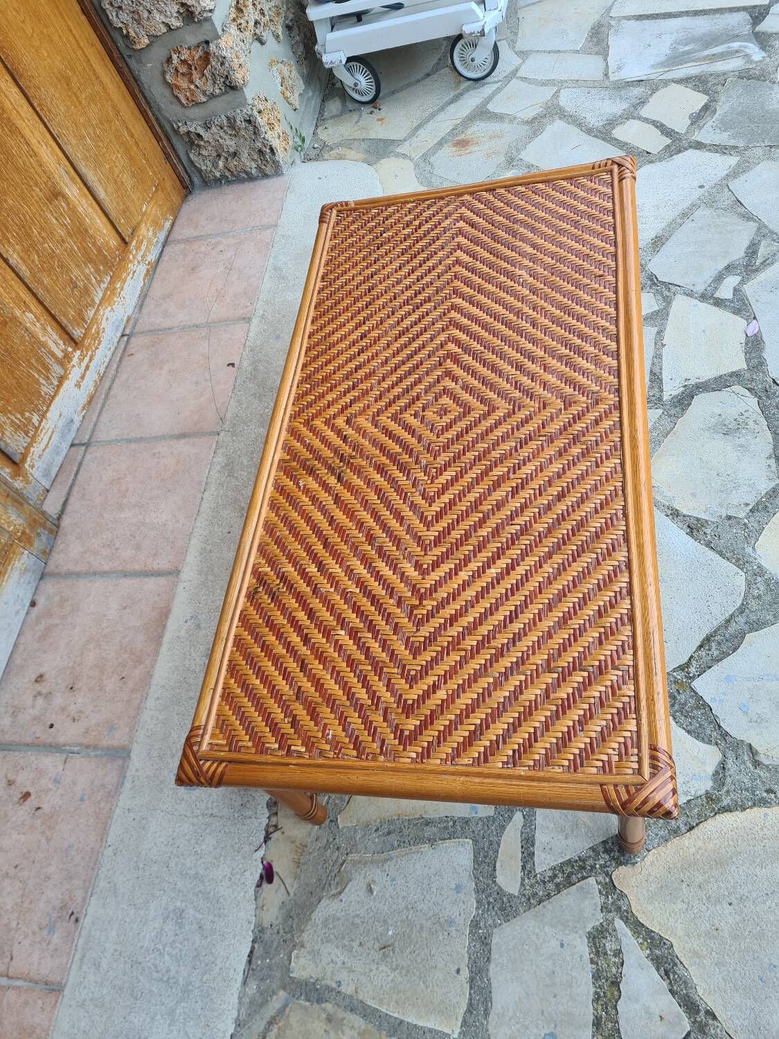 Vintage rattan coffee table