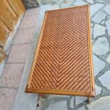 Table basse vintage en rotin
