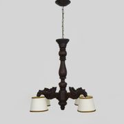 Antique hand-carved wooden dragon chandelier with 4 lights from the 1950s