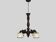 Antique hand-carved wooden dragon chandelier with 4 lights from the 1950s