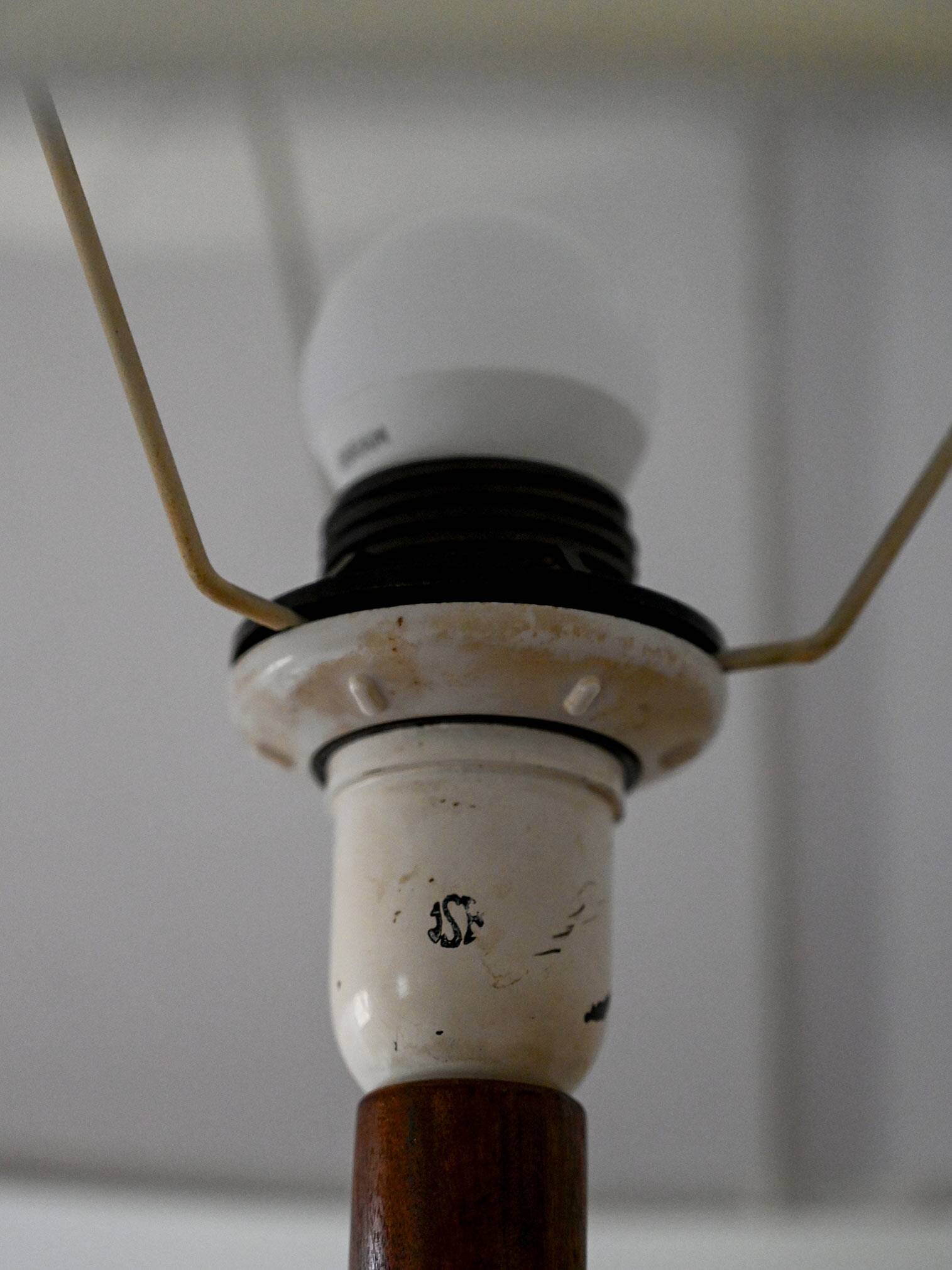 1950s/60s Danish teak turned table lamp