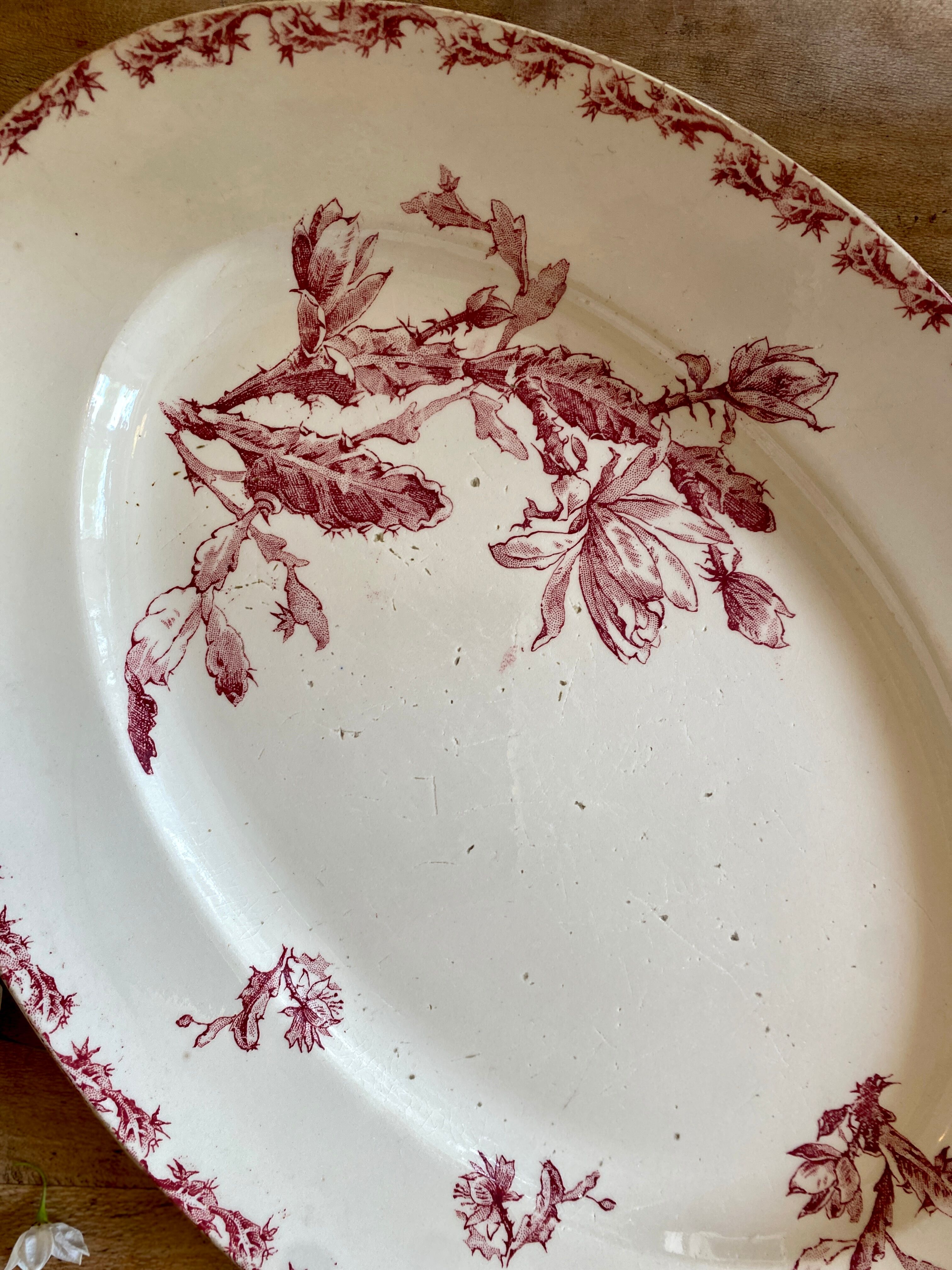 Old oval dish in iron earth