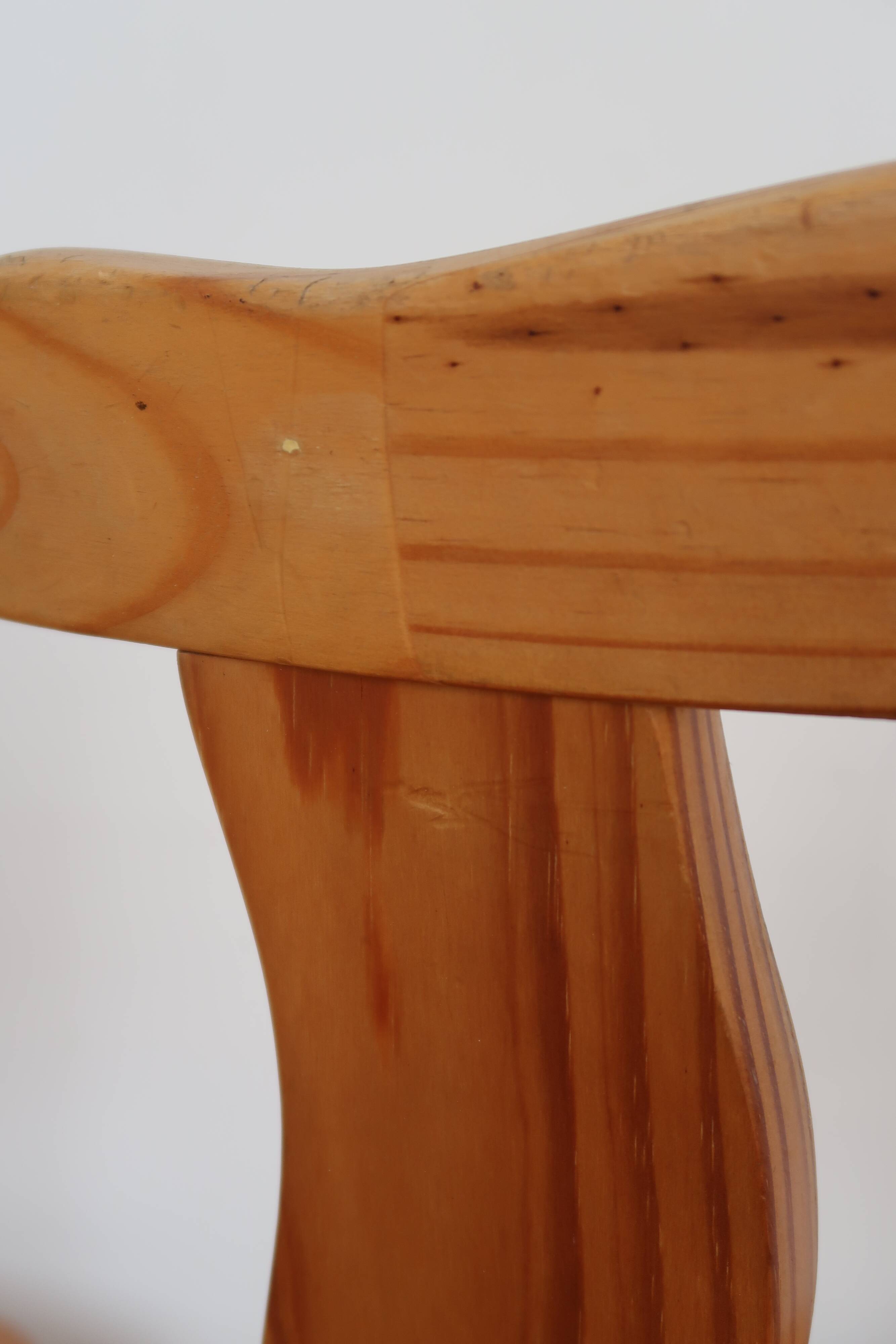 Pair of Scandinavian pine chairs