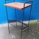 Door magazines side table steel file and wood vintage Scandinavian design