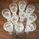 10 Bohemian flutes cut crystal