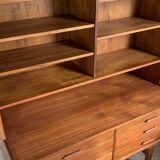 Scandinavian teak and rattan sideboard