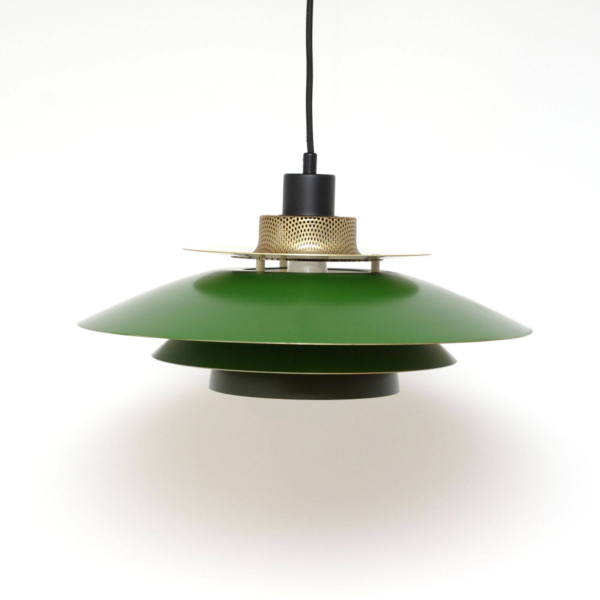 Suspension verte lampe Jeka, années 1970